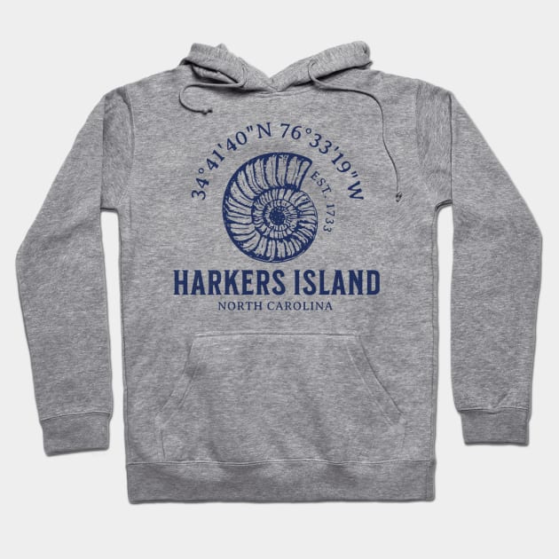 Harkers Island Nautilus Summer Vacation in NC Hoodie by Contentarama